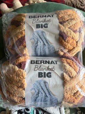 Bernat Blanket Big Chenille Yarn - Multi Gold & Rust Bundle Color Branch